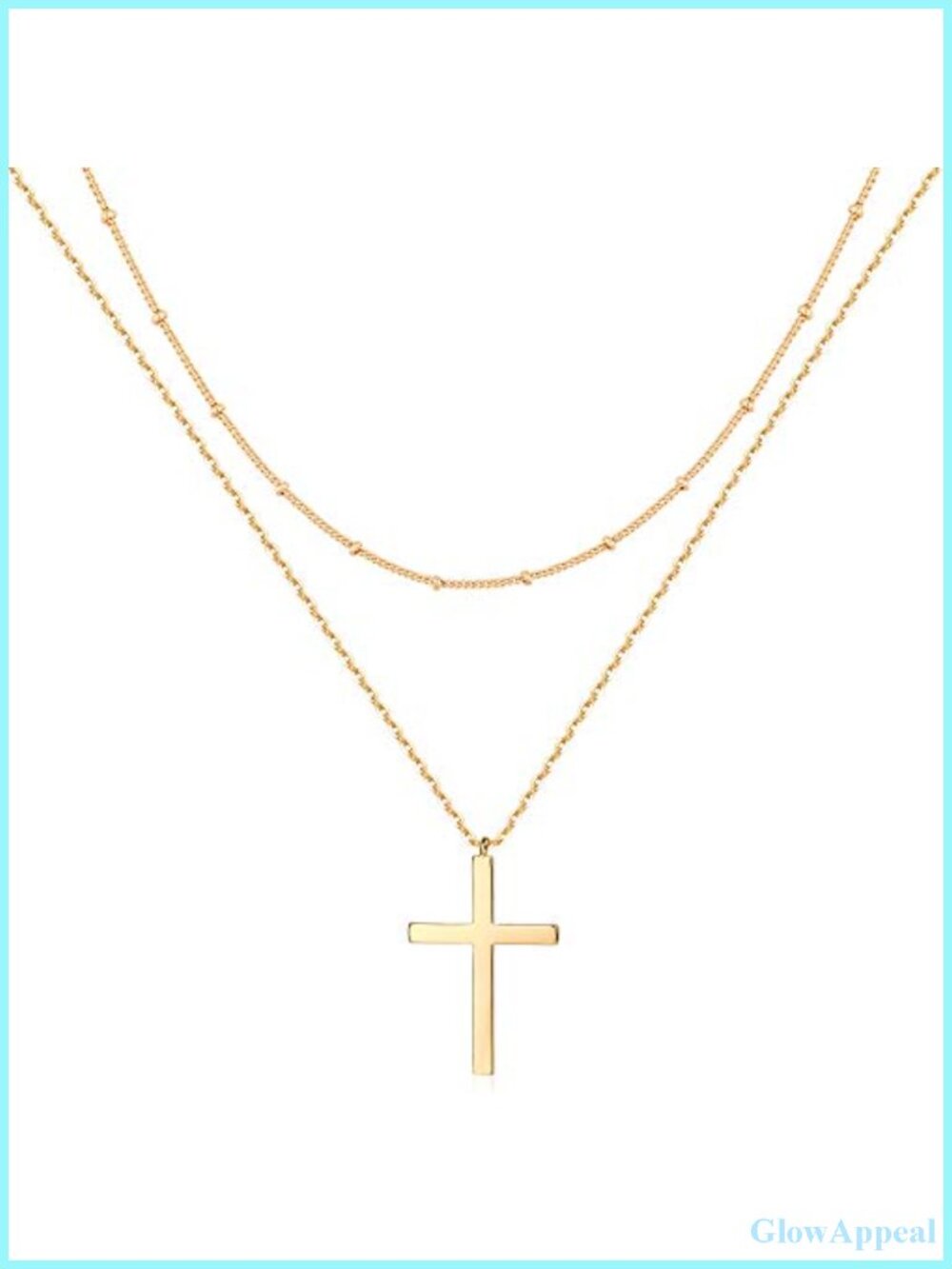 18K Gold Plated Layered Cross Necklace Set for Women Dainty Choker